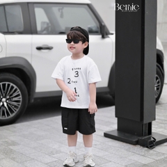Set bộ thể thao Football cho bé trai áo tay ngắn họa tiết in chữ và số 10 kèm quần short size 9 tới 28kg BERNIE H1125B36