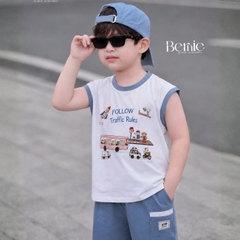 Áo thun áo tanktop sắc màu phong cách hàn quốc cho bé đi chơi đi học size 1 tới 7 tuổi BERNIE H0326B03Đ