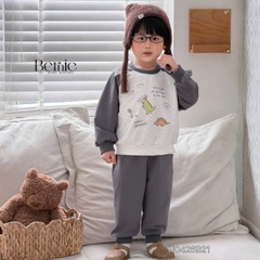 Set bộ thu đông phong cách Cool Dragon cho bé trai áo tay dài raplang kèm quần size 9 tới 26kg BERNIE H0426B21