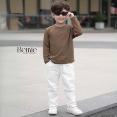 Áo thun áo phông trơn tay dài nhiều màu unisex cho bé trai bé gái đi học đi chơi 9kg đến 27kg BERNIE T0725A51