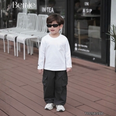 Áo thun cho bé trai tay dài phối túi ngực họa tiết khủng long size 9 tới 28kg BERNIE T0725A56