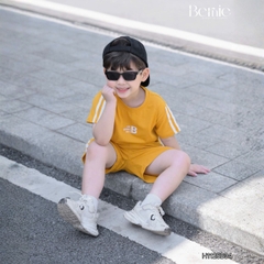 Set bộ thể thao cotton áo tay ngắn thêu Bernie Boy kèm quần short cho bé trai bé gái size 1 đến 7 tuổi H1125B34