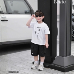 Set bộ thể thao Football cho bé trai áo tay ngắn họa tiết in chữ và số 10 kèm quần short size 9 tới 28kg BERNIE H1125B36