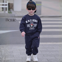 Set bộ dài cho bé trai chất nỉ 2 da áo họa tiết Little Monkey kèm quần dài cho bé trai size 9 tới 28kg BERNIE H1025B81