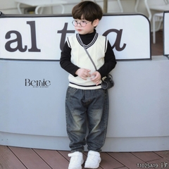 Áo gi lê len vặn thừng cho bé trai bé gái phong cách Hàn quốc size 9 tới 25kg BERNIE T1025A19