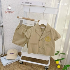 Đồ bộ vest cho bé trai cộc tay phong cách hàn quốc chất chéo hàn 1 đến 7 tuổi BERNIE Kids