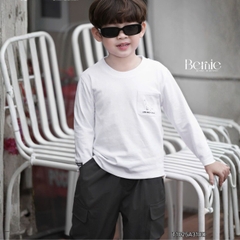 Áo thun cho bé trai tay dài phối túi ngực họa tiết khủng long size 9 tới 28kg BERNIE T0725A56