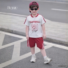 Set bộ thể thao Football cho bé trai áo tay ngắn họa tiết in chữ và số 10 kèm quần short size 9 tới 28kg BERNIE H1125B36