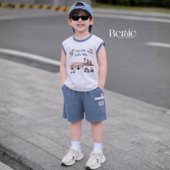 Quần short quần thun cotton sắc màu cho bé trai đi chơi đi học mặc nhà size 1 tới 7 tuổi BERNIE H0326B03Đ