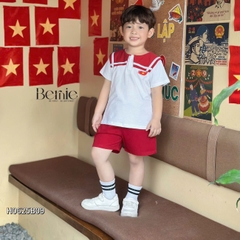 Set thủy thủ bé trai bé gái học sinh thêu lá cờ đỏ yêu nước Việt Nam 1 đến 8 tuổi Bernie H0625B08