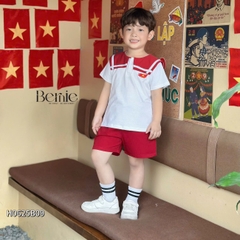 Set thủy thủ bé trai bé gái học sinh thêu lá cờ đỏ yêu nước Việt Nam 1 đến 8 tuổi Bernie H0625B08