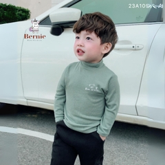 Áo phông cố lọ cao 3 phân dài tay basic cho bé trai bé gái thun cotton tăm 1 đến 7 tuổi BERNIE kids
