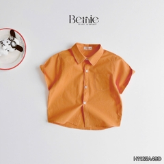 Áo sơ mi tay ngắn Basic nhiều màu unisex cho bé trai bé gái size 9kg tới 25kg BERNIE H1125A49Đ