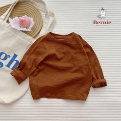 Áo phông trơn dài tay unisex cho bé trai gái BERNIE cotton xược mềm mại nhiều màu 8 đến 25kg 22A234