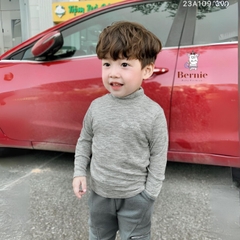 Áo phông cố lọ cao 3 phân dài tay basic cho bé trai bé gái thun cotton tăm 1 đến 7 tuổi BERNIE kids