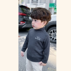 Áo phông cố lọ cao 3 phân dài tay basic cho bé trai bé gái thun cotton tăm 1 đến 7 tuổi BERNIE kids