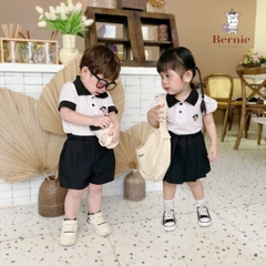 Set độ đồ thun Polo ngắn tay cho bé trai bé gái đồng phục BERNIE thủy thủ quần short chân váy xếp ly 8-30kg H0924B04