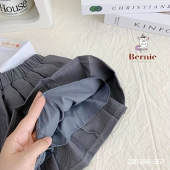 Set đồ sơ mi đồng phục đôi ngắn tay cho bé trai bé gái phối sọc kèm cà vạt đi học đi chơi 1đến 7t BERNIE 23B356