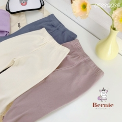 Quần legging dài màu trơn cho bé gái thun tăm mềm mại co giãn1 đến 7 tuổi BERNIE