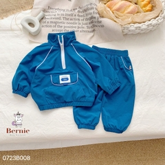 Bộ đồ sơ mi gió dài tay áo khoác gió thể thao quần dài cho bé trai bé gái có khóa kéo 1 đến 7 tuổi BERNIE Kids