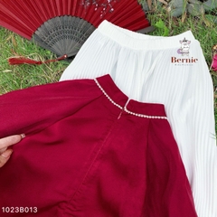 Áo dài bé gái cách tân bé trai lụa cao cấp màu đỏ họa tiết cánh bướm BERNIE 1 đến 7 tuổi 1023B013