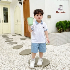 Đồ bộ ngắn tay polo cho bé trai áo thun polo kèm quần short thêu tên lửa BERNIE 0723B032
