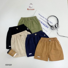 Quần short quần kaki đùi túi hộp đính tag cho bé trai đi chơi đi học size 9-26kg 0124Q19 BERNIE kids