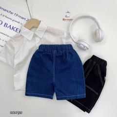 Quần short jean quần short lửng trần chỉ nổi cho bé trai phong cách size 1 tới 7 tuổi Bernie 0124Q29