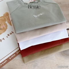 Áo phông tay ngắn thêu logo BERNIE phong cách hàn quốc bé trai 8 đến 25kg đi chơi đi học 0424A15