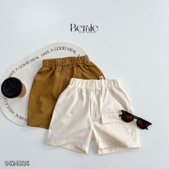 Set bộ thun ngắn tay kẻ thể thao cho bé trai in tennis kèm quần short kaki đắp túi 1 đến 7 tuổi BERNIE 0424B36