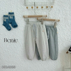 Set bộ thun dài tay cotton phối tay sọc in chữ số cho bé trai bé gái đi chơi đi học 1đến 7tuổi BERNIE 0524B35