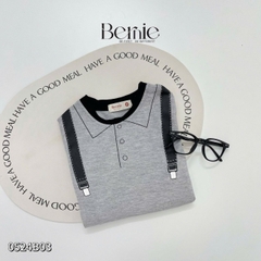 Set bộ tay dài họa tiết đai in kèm quần dài da cá cho bé trai size 1 đến 7 tuổi BERNIE 0524B03