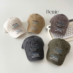 Mũ lưỡi trai cho bé trai chất kaki thêu chữ phong cách hàn quốc 1 đến 5 tuổi WELCOME BERNIE