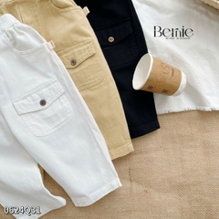 Quần kaki dài bé trai phối túi hộp đính cúc nhiều màu bé trai đi học đi chơi 1đến 7t BERNIE 0624Q32