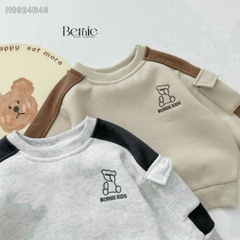 Set bộ quần áo thun dài tay thu đông cho bé trai chất liệu nỉ bông 1 đến 7 tuổi BERNIE H0924B43