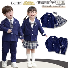 Set vest dài cho bé trai bé gái đồng phục phong cách hàn quốc kèm phụ kiện 1 đến 7 tuổi HH1024B10