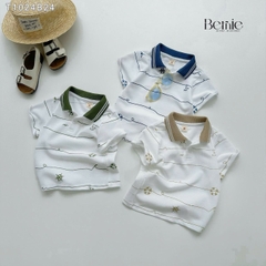 Set bộ polo tay ngắn cho bé trai họa tiết biển xanh kèm quần short size 1 đến 7 tuổi BERNIE T1024B24