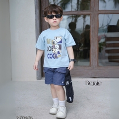 Áo phông tay ngắn unisex cho bé trai bé gái thun cotton họa tiết hoạt hình size 9 tới 28kg BERNIE P1224A30
