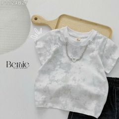 Áo thun cotton cộc tay loang màu phong cách hàn quốc kèm dây xích cho bé trai từ 1 đến 6 tuổi BERNIE