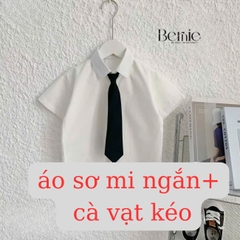 Áo sơ mi tay dài kẻ sọc kèm cà vạt cho bé trai đi chơi đi tiệc sành điệu 1 đến 7 tuổi BERNIE HA1109
