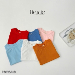 Áo thun unisex tay ngắn raplang chất cotton cho bé mặc đi học đi chơi 1 tới 7 tuổi BERNIE 0624A03