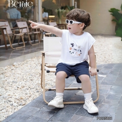 Set bộ tanktop cho bé trai áo thun tanktop họa tiết hình in cute kèm quần short jean 9kg đến 28kg BERNIE P0225B21
