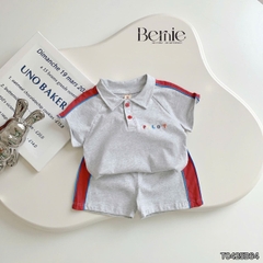 Set bộ polo cho bé trai áo thun tay ngắn họa tiết câụ bé kèm quần short size 1 đến 7 tuổi BERNIE T0425B64
