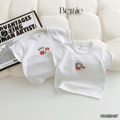 Áo thun tay ngắn unisex cho bé trai bé gái họa tiết in chữ Độc lập - Tự do size 9 tới 25kg BERNIE H0425A57