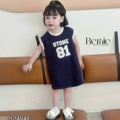 Váy suông thun cotton dáng thể thao cho bé gái đi chơi đi học size 9kg tới 26kg BERNIE 0124V48