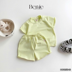 Set bộ quần áo cotton trơn basic cho bé trai bé gái mặc nhà đi học 8 tới 25kg BERNIE H0625B43