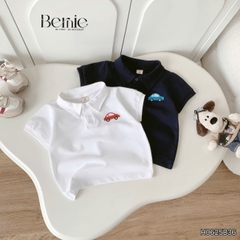 Set bộ polo tay ngắn cho bé trai họa tiết thêu ô tô kèm quần short kaki size 9 tới 25kg BERNIE H0625B36