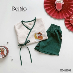 Set bộ đũi cột dây họa tiết thêu chú Cuội trung thu cho bé trai size 1 đến 6 tuổi BERNIE H0425B36