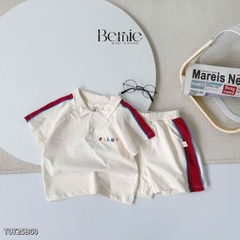 Set bộ polo cho bé trai áo thun tay ngắn họa tiết câụ bé kèm quần short size 1 đến 7 tuổi BERNIE T0725B60 