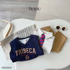Set bộ gi lê 4 chi tiết áo sơ mi dài tay áo gi lê rời quần kaki kèm cà vạt size 1 đến 7 tuổi BERNIE H0525B40